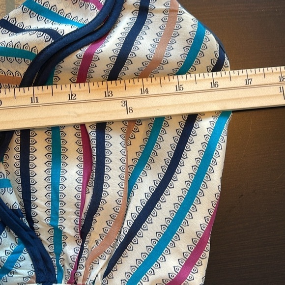 Anthropologie "Girls From Savoy" Midi Striped Silk Dress Sz 4 Coastal Party EUC - Picture 10 of 14